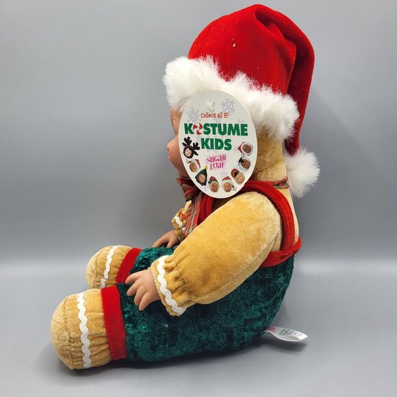 Kostume Kids Sugar Loaf Christmas Gingerbread Doll Santa Hat Overalls 15 inch - Picture 14 of 16